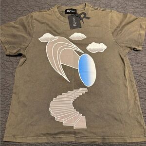 Reves Paris Grey faded Graphic T-Shirt for Men